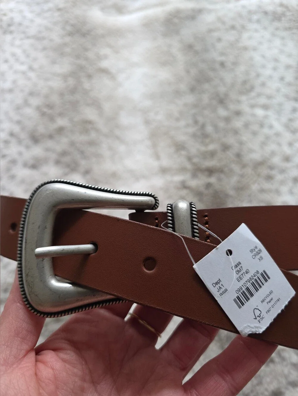 NWT J. Crew Western buckle belt in Italian leather, XS